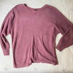 J. Jill drop dolman sleeve knit sweater L purple cotton rayon nylon relaxed fit